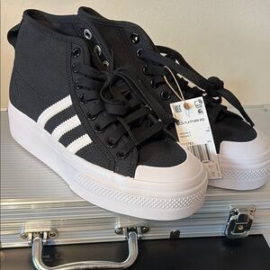 Black and White Adidas Nizza platforms nwt